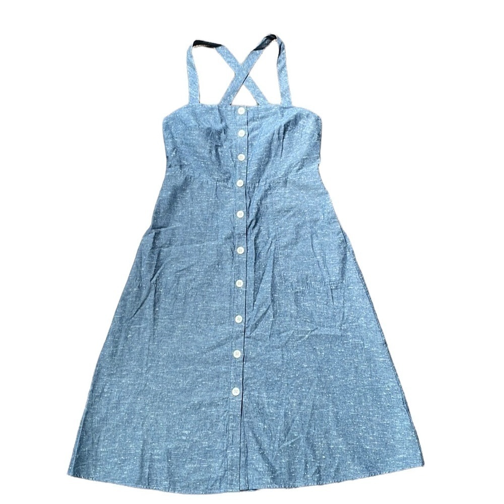 Madewell Chambray Button Front Dress - Picture 3 of 10